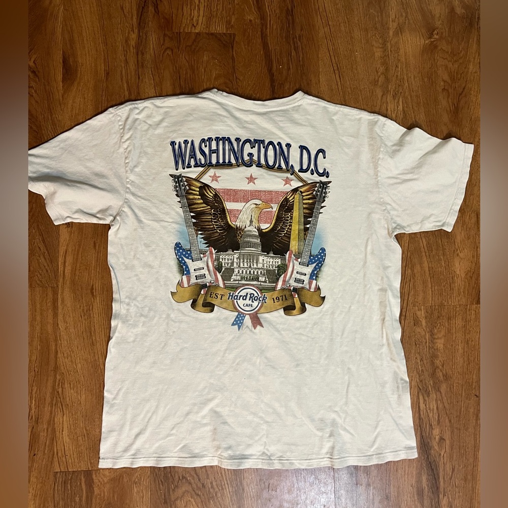 Hard Rock Cafe Washington DC white cotton t-shirt hardrock. Men’s size XXL